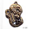 Antique Copper Acrylic Pendants, Skeleton 35x52x6mm Hole:2mm, Sold by Bag 