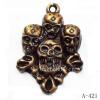 Antique Copper Acrylic Pendants, Skeleton 34x48x7mm Hole:2.5mm, Sold by Bag 