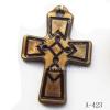 Antique Copper Acrylic Pendants, Cross 30x44x6mm Hole:2.5mm, Sold by Bag 