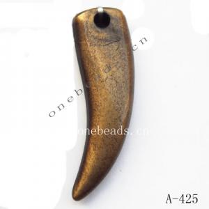 Antique Copper Acrylic Pendants, Ivory 11x39mm Hole:3mm, Sold by Bag 