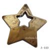 Antique Copper Acrylic Pendants, Star 51x5mm Hole:1.5mm, Sold by Bag 