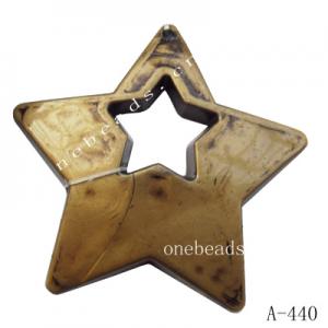 Antique Copper Acrylic Pendants, Star 51x5mm Hole:1.5mm, Sold by Bag 