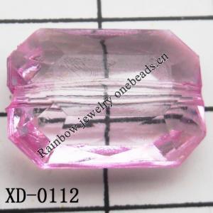 Faceted Rectangle Acrylic Beads 13x18mm Hole:1mm Sold by Bag
