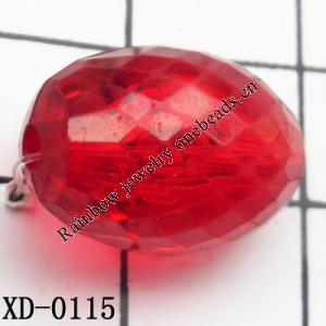 Faceted Oval Acrylic Beads 12x17mm Hole:2mm Sold by Bag
