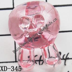 Rabbit head Acrylic Beads 16x21mm Hole:3mm Sold by Bag
