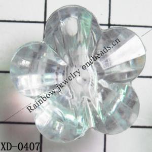 Flower Acrylic Beads 14x22mm Hole:3mm Sold by Bag