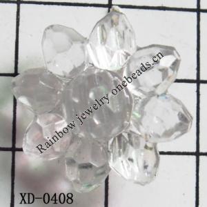 Flower Acrylic Beads 20x12mm Hole:2mm Sold by Bag