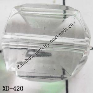 Faceted Cube Acrylic Beads 12x12x12mm Hole:1.5mm Sold by Bag