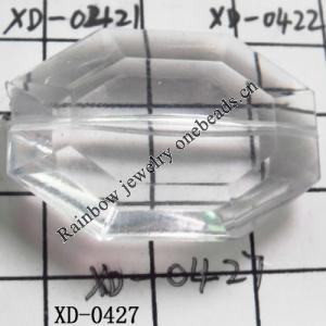 Acrylic Beads 35x25x8mm Hole:1mm Sold by Bag
