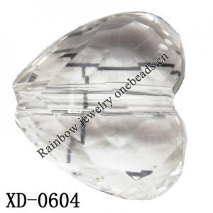 Heart Acrylic Beads 20x18mm Hole:2mm Sold by Bag