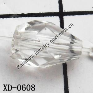 Faceted Teardrop Acrylic Beads 5x8mm Hole:1mm Sold by Bag