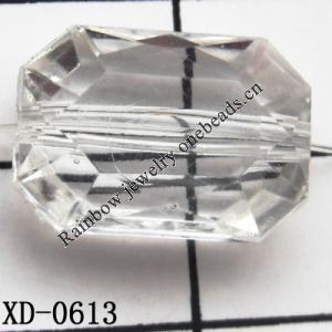 Faceted Rectangular Acrylic Beads 16x11mm Hole:1mm Sold by Bag
