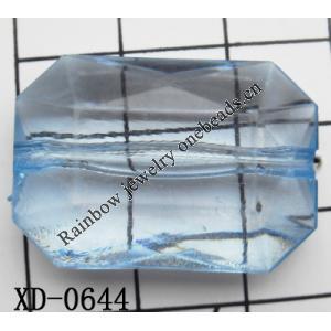Faceted Rectangular Acrylic Beads 31x21mm Hole:2mm Sold by Bag