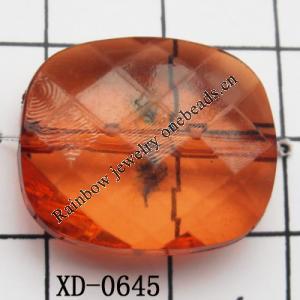 Faceted Flat Oval Acrylic Beads 20x23mm Hole:1mm Sold by Bag