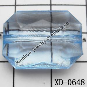 Faceted Rectangular Acrylic Beads 18x24mm Hole:2mm Sold by Bag