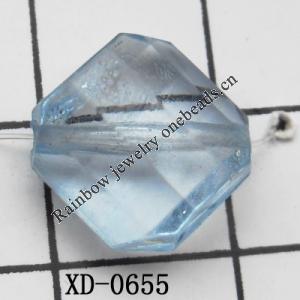 Faceted Square Acrylic Beads 13mm Hole:1mm Sold by Bag