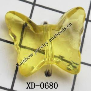 Butterfly Acrylic Beads 16x13mm Hole:1mm Sold by Bag