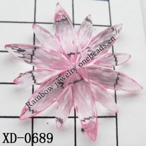 Flower Acrylic Beads 40mm Hole:1mm Sold by Bag