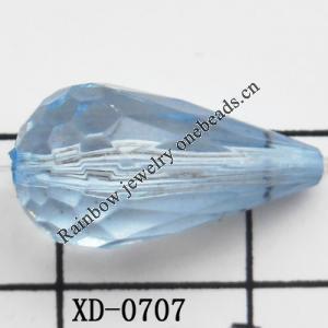 Faceted Teardrop Acrylic Beads 18x9mm Hole:1mm Sold by Bag