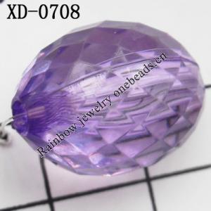 Faceted Oval Acrylic Beads 15x20mm Hole:2.5mm Sold by Bag