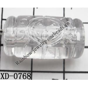 Tube Acrylic Beads 26x14mm Hole:4mm Sold by Bag