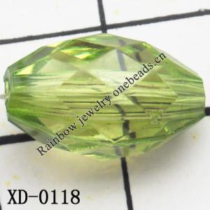 Faceted Oval Acrylic Beads 10x17mm Hole:2mm Sold by Bag