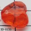 Faceted Heart Acrylic Beads 15x14mm Hole:2.5mm Sold by Bag