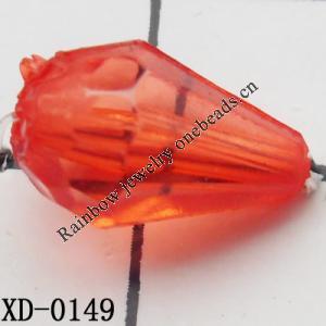 Faceted Teardrop Acrylic Beads 13x8mm Hole:1mm Sold by Bag