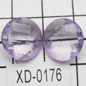 Faceted Coin Acrylic Beads 15x6mm Hole:1.5mm Sold by Bag