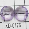 Faceted Coin Acrylic Beads 15x6mm Hole:1.5mm Sold by Bag