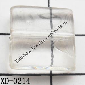 Square Acrylic Beads 14mm Hole:2mm Sold by Bag