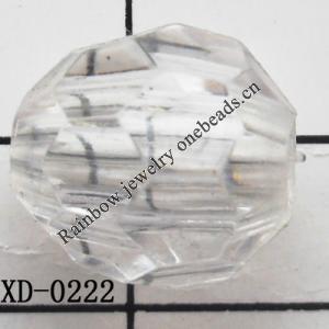 Faceted Round Acrylic Beads 14x14mm Hole:4.5mm Sold by Bag