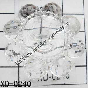 Flower Acrylic Beads 38mm Hole:3mm Sold by Bag