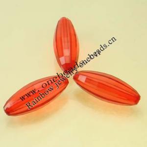 Acrylic Beads Faceted Oval 12x32mm Sold by Bag