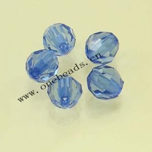 Transparent Acrylic Beads Faceted Round 6mm Sold by Bag