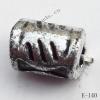 Antique Silver Acrylic Beads Tube 10x7mm Hole:2.5mm Sold by Bag
