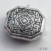 Antique Silver Acrylic Beads Polygon 11x9mm Hole:1mm Sold by Bag