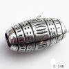 Antique Silver Acrylic Beads Drum 16x8mm Hole:3mm Sold by Bag