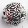 Antique Silver Acrylic Beads Round 12x12mm Hole:1mm Sold by Bag
