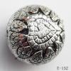 Antique Silver Acrylic Beads Flat Round 15x12mm Hole:1mm Sold by Bag