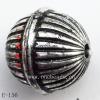 Antique Silver Acrylic Beads Round 17x17mm Hole:2mm Sold by Bag