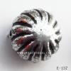 Antique Silver Acrylic Beads Flat Round 17x14mm Hole:2mm Sold by Bag