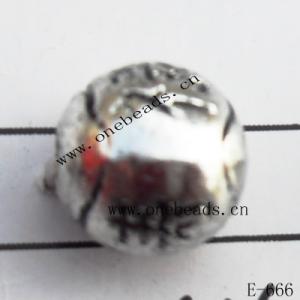 Antique Silver Acrylic Beads Round 9x9mm Hole:2mm Sold by Bag