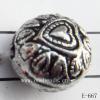 Antique Silver Acrylic Beads Round 10x10mm Hole:1mm Sold by Bag