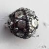Antique Silver Acrylic Beads Round 7x7mm Hole:1mm Sold by Bag