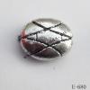 Antique Silver Acrylic Beads Flat Oval 10x8mm Hole:1mm Sold by Bag