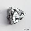 Antique Silver Acrylic Beads Triangle 8x9mm Hole:1mm Sold by Bag