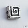 Antique Silver Acrylic Beads Square 8x8mm Hole:1mm Sold by Bag