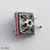 Antique Silver Acrylic Beads Square 8x8mm Hole:1mm Sold by Bag