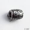 Antique Silver Acrylic Beads Tube 9x7mm Hole:3mm Sold by Bag